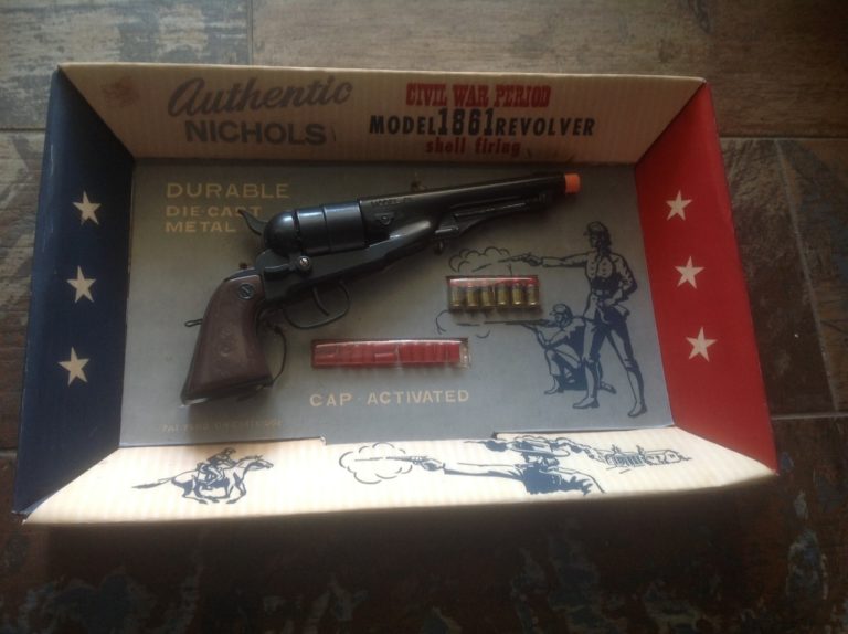 Nichols Stallion Model 61 Firing Shell Cap Gun, Ammo, Original Card I